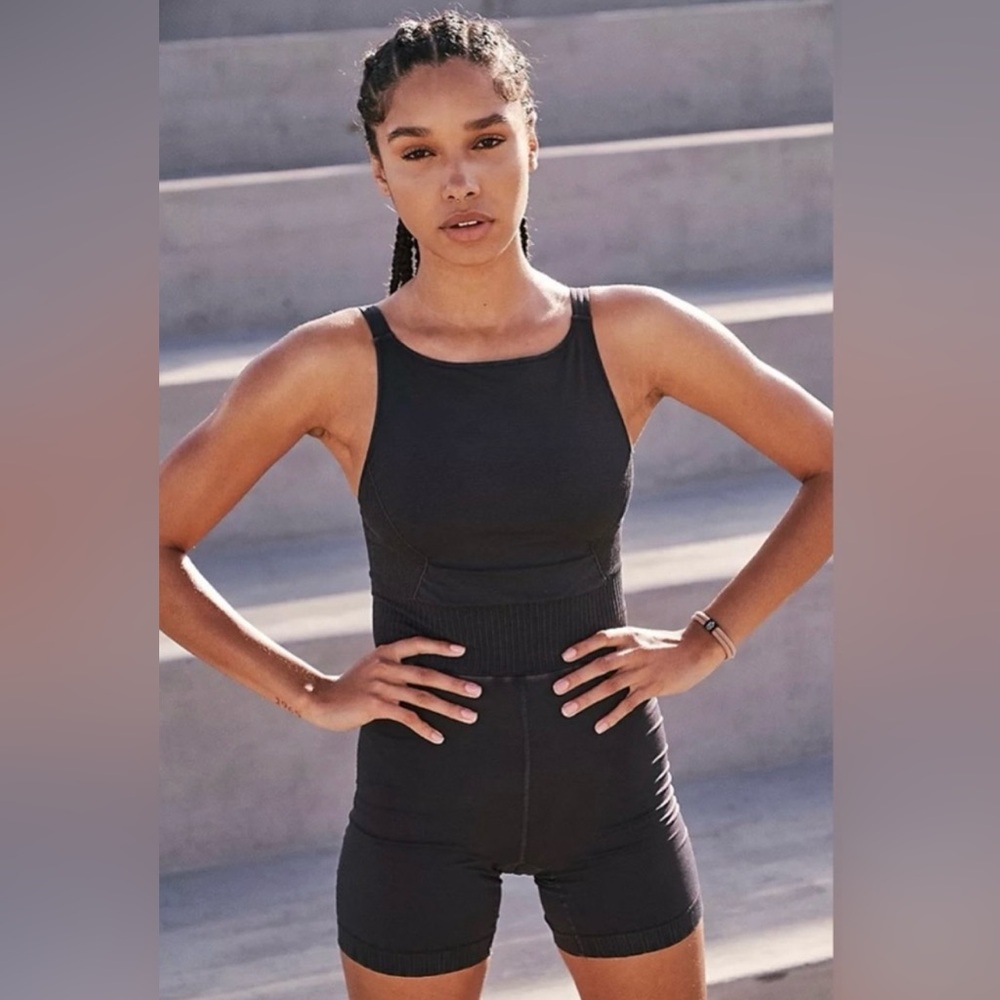 FP Movement by Free People Black Active Romper